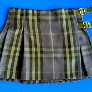 Vintage 100% Wool Burberry Plaid Skirt, Size 8